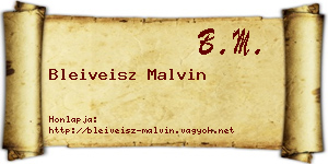 Bleiveisz Malvin névjegykártya